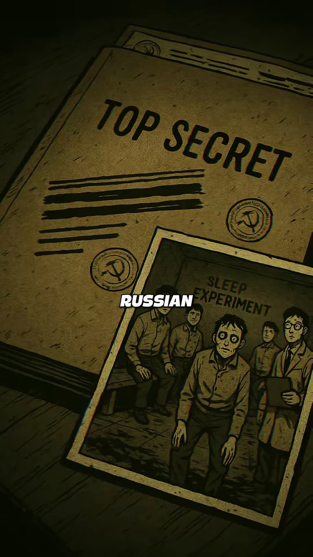 cover for #TrueCrimeStories Russian Sleep Experiment This video is based on fictional urban legends and is intended for entertainment purposes only. It does not depict real events or encourage harmful behavior. Viewer discretion is advised. S