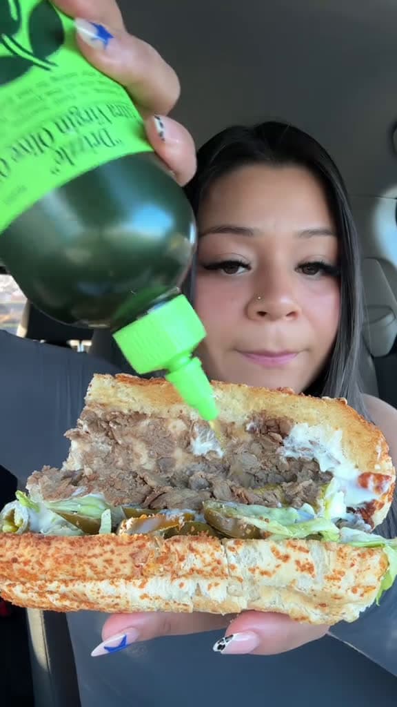 cover for Subway cheesesteak on their new ghost pepper bread Drizzled on some Graza Drizzle 43039 #trend