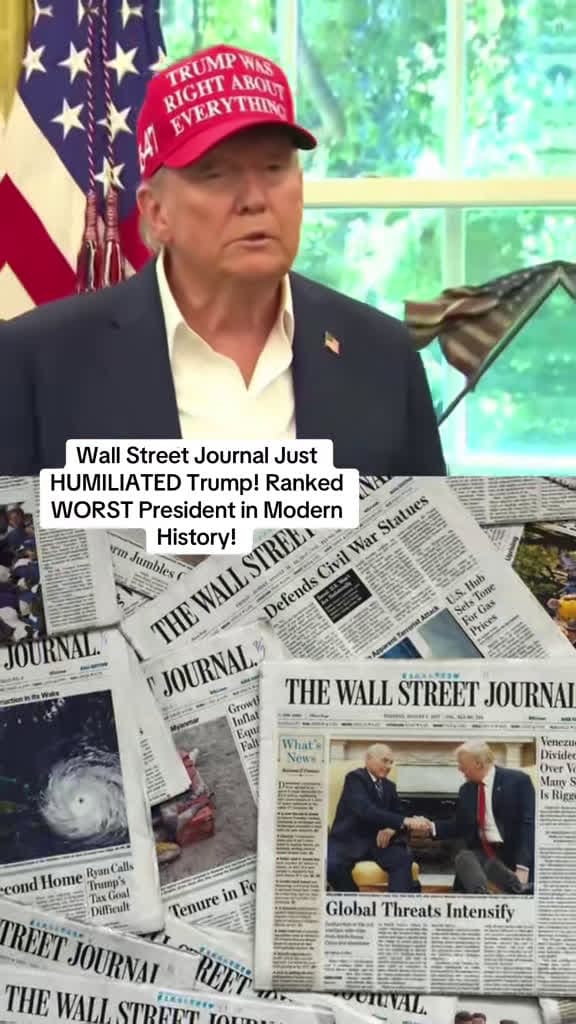 cover for The Wall Street Journal just called Trump the worst president ever—no comebacks this time. #Trump #News #Viral 🔥