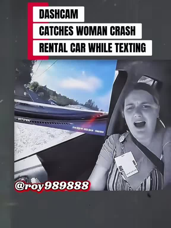 cover for Caught on dashcam: Woman crashes rental car while texting 🚨 #dashcam #textinganddriving #accident #lawenforcement
