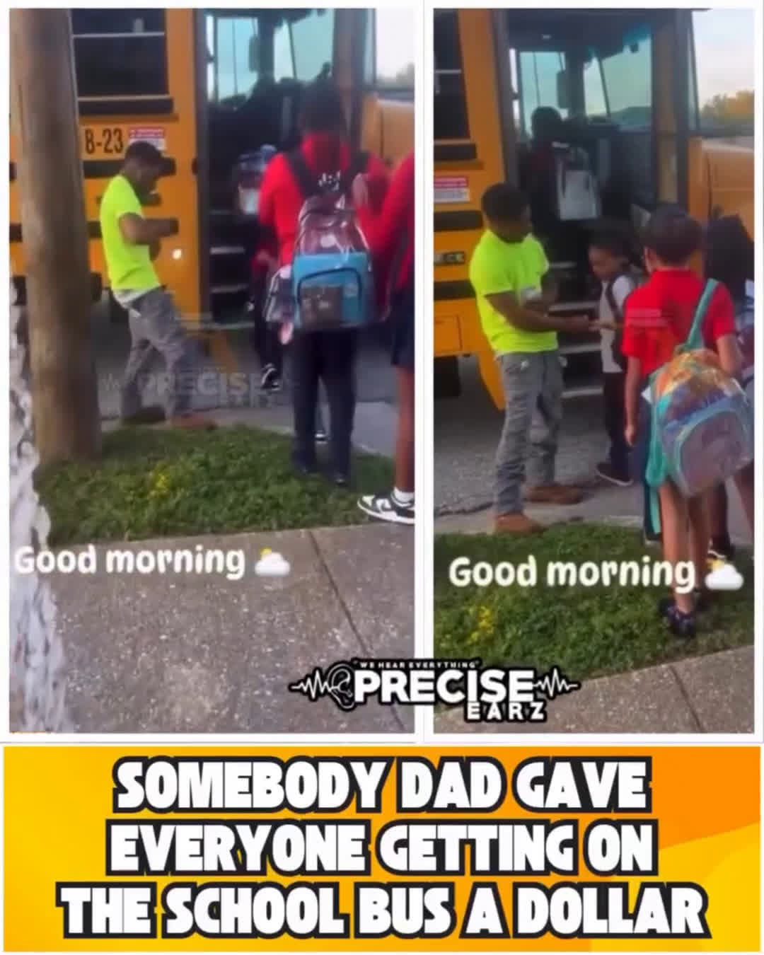 cover for Dad gives neighborhood kids money before getting on school bus 💵🎒🚌 #fyp #foryoupage #crazy #world #foryourpage #explore #fight #funny #fightcam #viral #hood #explorepage #ko