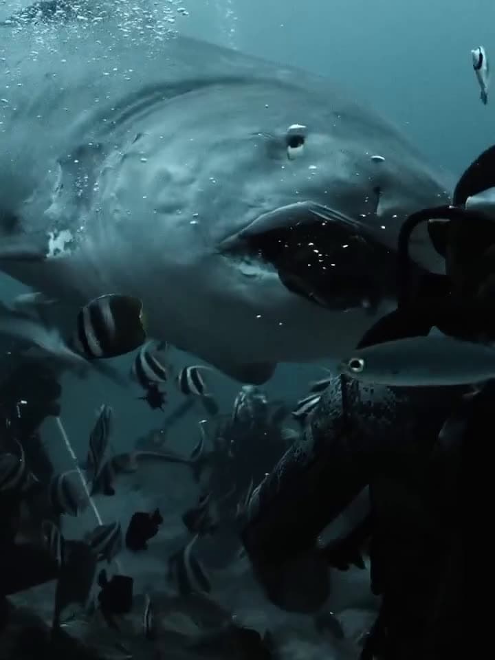 cover for Epic encounter: Diver faces off with a giant tiger shark 🦈 #SharkDive #UnderwaterAdventure #EpicMoments
