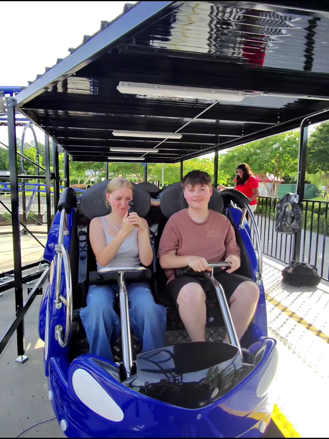 cover for A ride on the Spinning Coaster at Frankie’s Fun Park in Greenville SC #fun #fyp #viral #rollercoaster #foryou #southcarolina #themepark #coastershauntsdarkrides