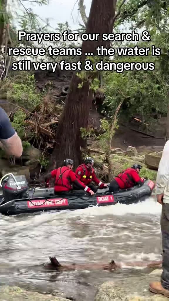 cover for Brave rescue teams battle floodwaters, fighting debris to save lives. 🇺🇸 #FloodRescue #TexasStrong #HillCountry