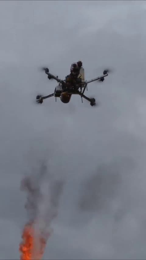 cover for Ukrainian Drakaris flamethrower drones shown in action — a look at next-gen battlefield tech 🔥 #Drakaris #DroneTech #UkrainianTech #ModernWarfare #DefenseTech