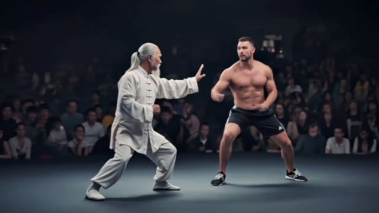 cover for AI Combat: 2 strikes, Strong man can't believe! #MartialArtsFight #KungFuMaster #AIvideo #ElderStrength #FightHighlight
