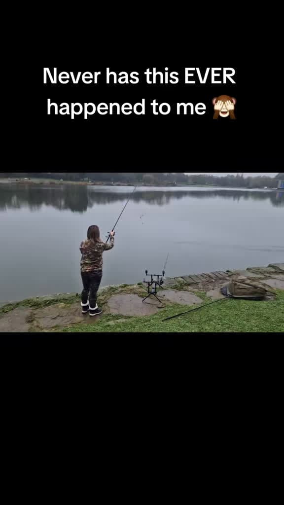 cover for First cast of the day didn't go as planned! 😂🐟 #FishingFail #CarpCatch #AnglerLife