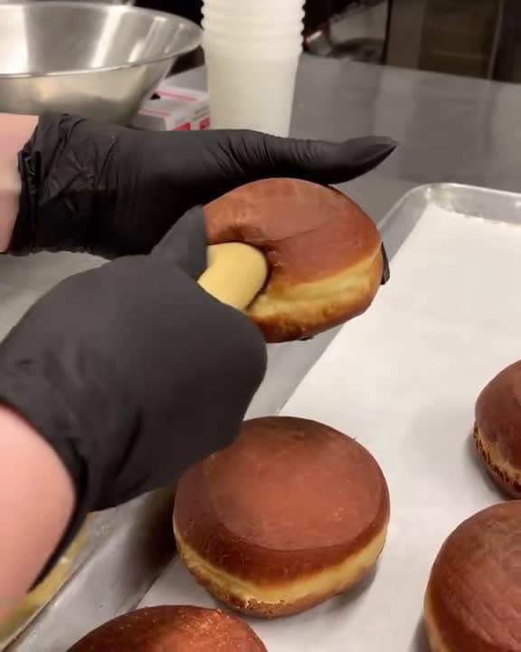 cover for Who’s up for a brioche donut stuffed with yummyness with a creme brûlée coating?! 🍩🙋 #fyp #foryou #foryoupage #donut #donuts #doughnut