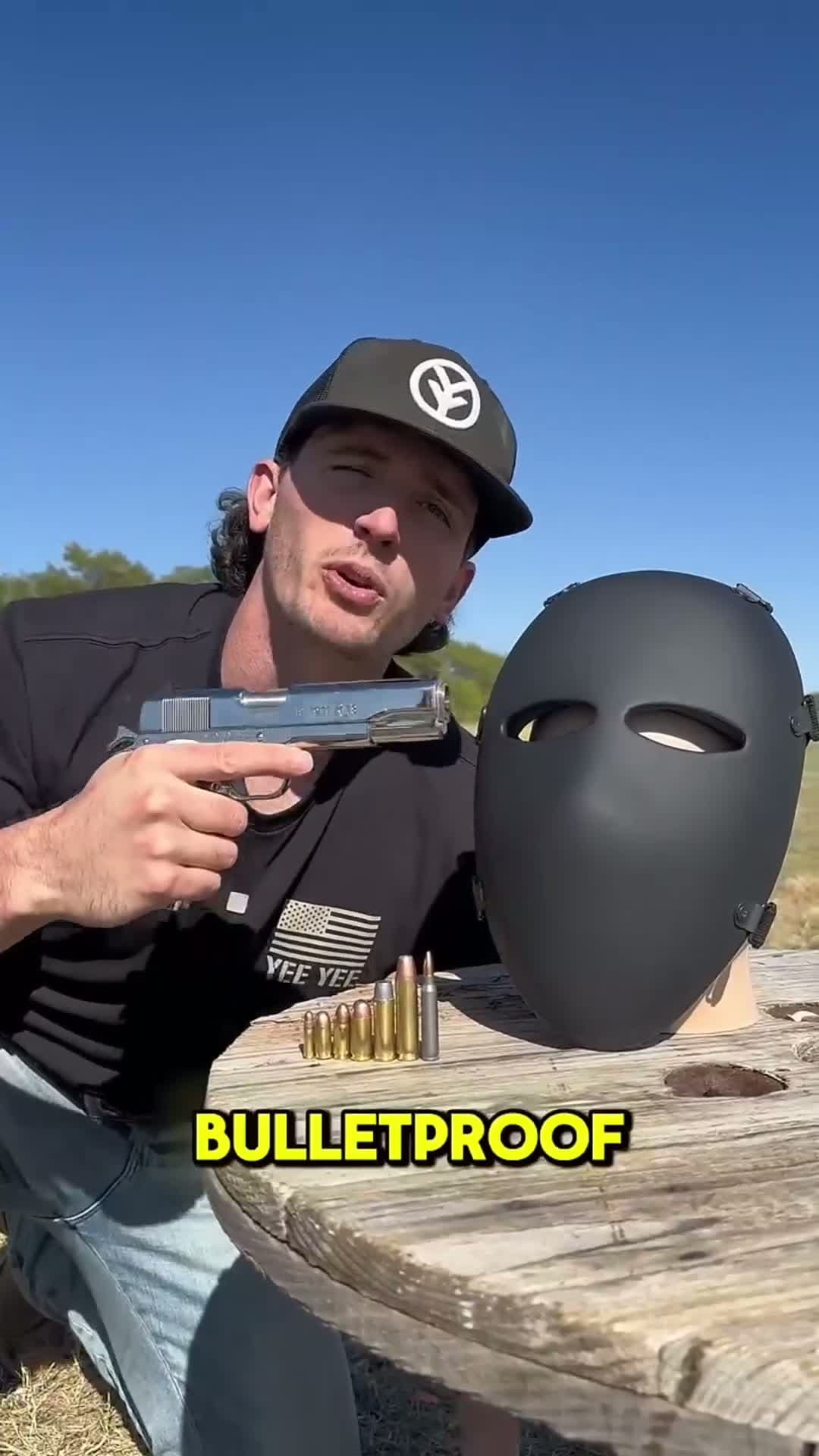 cover for Is a bulletproof mask actually bulletproof?  #firstvideochallenge  #truecrimestories  #caughtoncamera  #funniestvideoonmyphone  #foryou  #oddlysatisfying