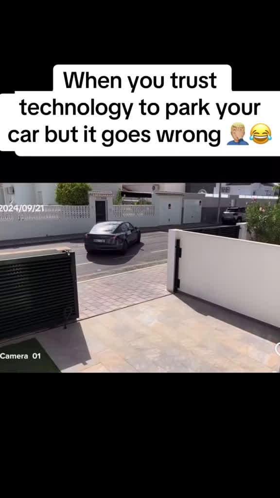 cover for When your car’s autopilot tries to park... and fails 🤦🏼‍♂️😂 #driverlesscar #viral #parkingfail