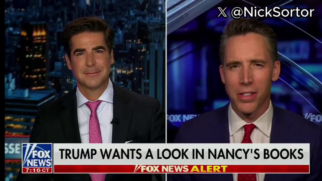 cover for Sen. Josh Hawley says Nancy Pelosi should be PROSECUTED for insider trading in Congress 