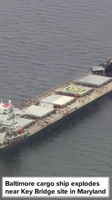 cover for Baltimore cargo ship explodes near Key Bridge site in Maryland