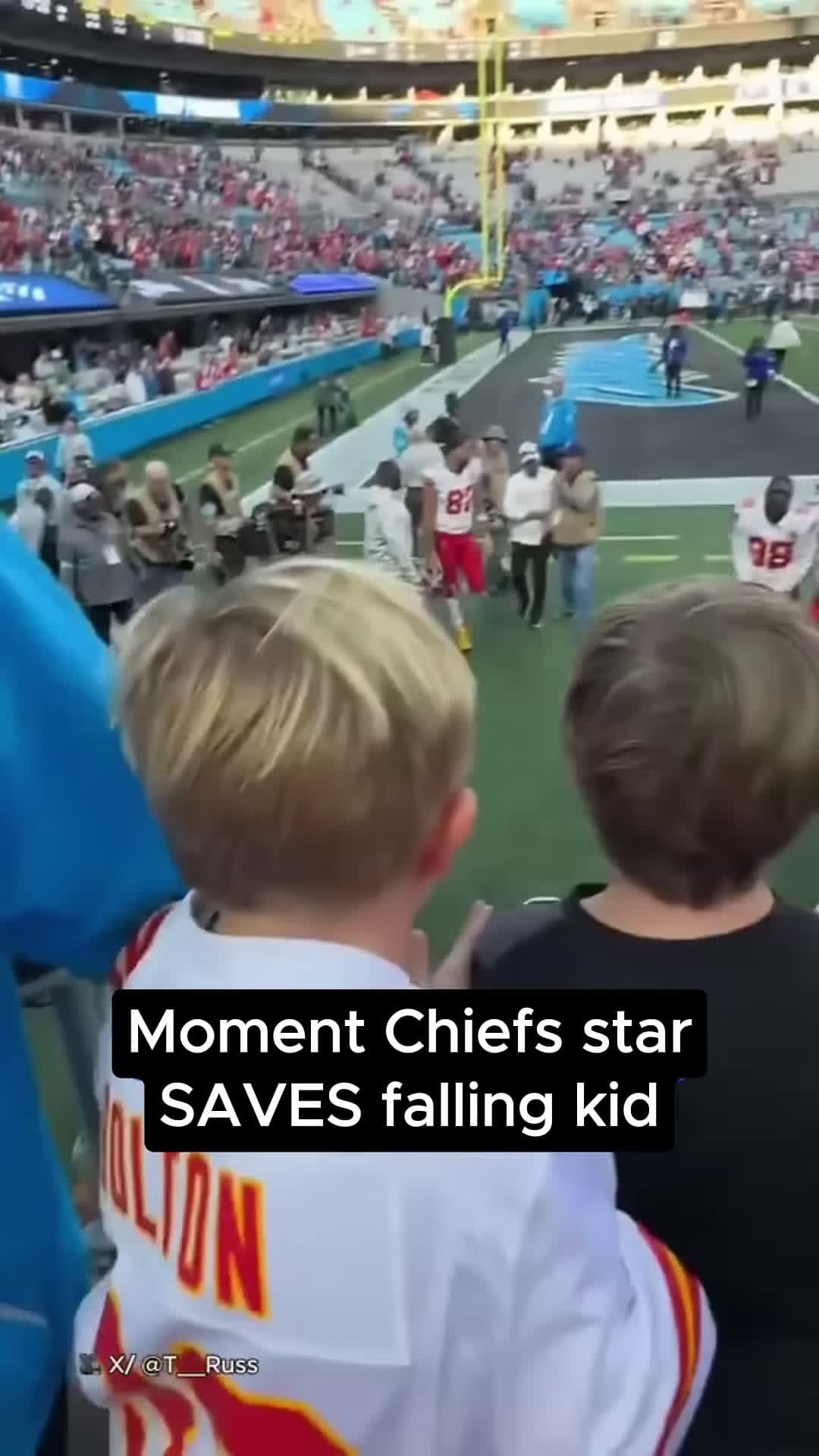 cover for NFL Chiefs star SAVES kid
