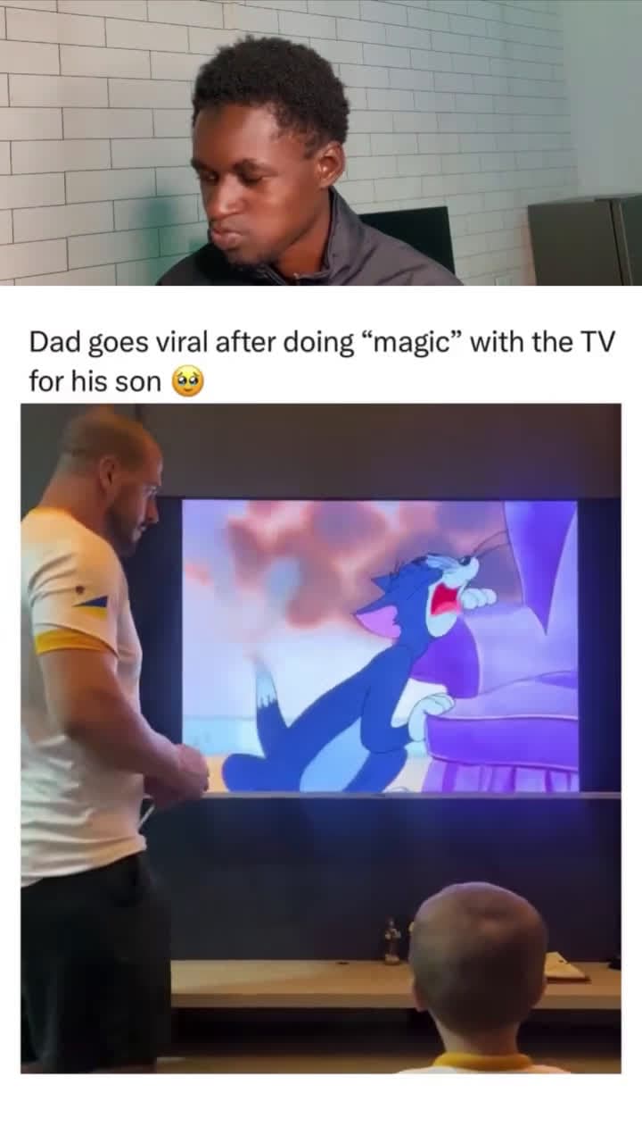 cover for dad goes viral after doing magic with the TV for son #trending #viral #shorts #reels #animals #foryou