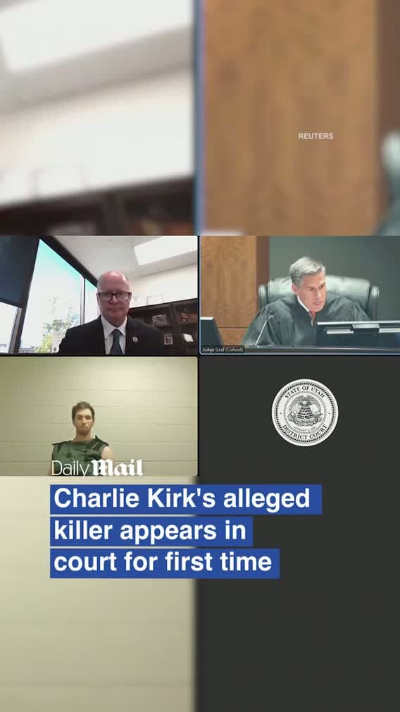 cover for Tyler Robinson, the 22-year-old man who allegedly killed Charlie Kirk, appeared in virtual court Tuesday afternoon. Read more at DailyMail. #news #breakingnews #charliekirk #politics #crime created by Daily Mail with Daily Mail...