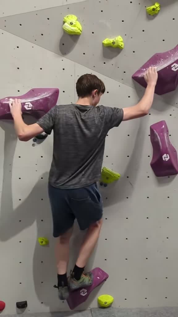 cover for Crushing a V3-5 boulder problem with my favorite beta! 🧗‍♂️ #bouldering #climbing #outdooradventure