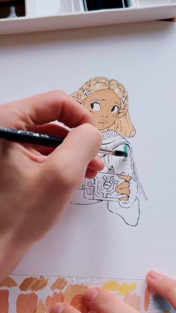 cover for Painting Zelda fan art and feeling the magic of Hyrule! ✨🎨 #ZeldaFanArt #TearsOfTheKingdom #Watercolor