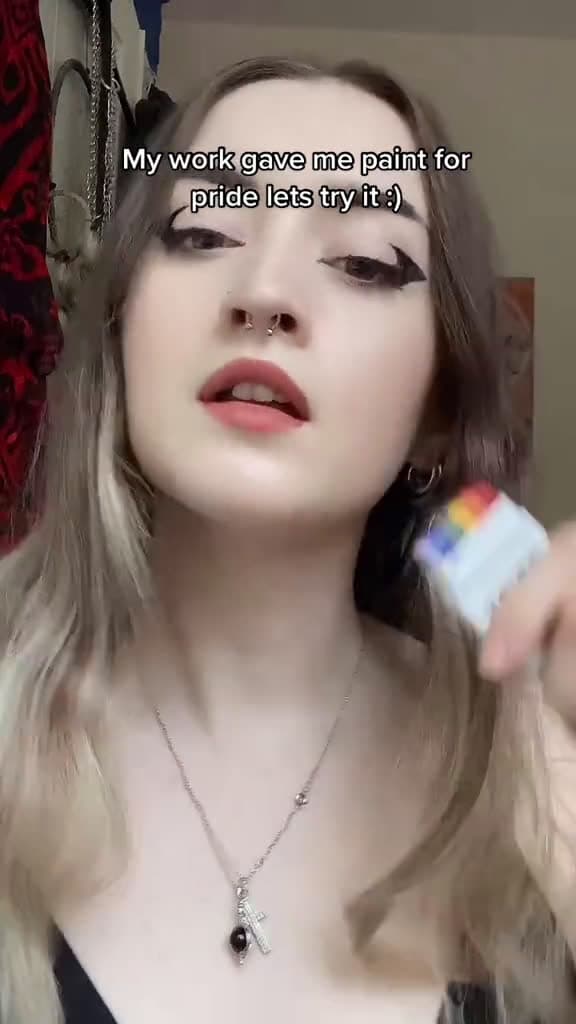 cover for Will it come off smoothly? 🌈 #PrideMonth #LGBTQ #GirlInRed