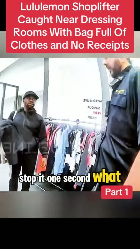 cover for Caught on camera: Shoplifter with a bag full of Lululemon clothes near dressing rooms! 🛍️ #Shoplifting #CaughtInTheAct #Lululemon #RetailWatch
