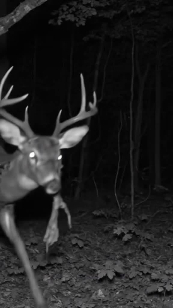 cover for Zombie deer caught on trail cam… this is nightmare fuel 😳 #creepy #deer #zombiedeer #hunting