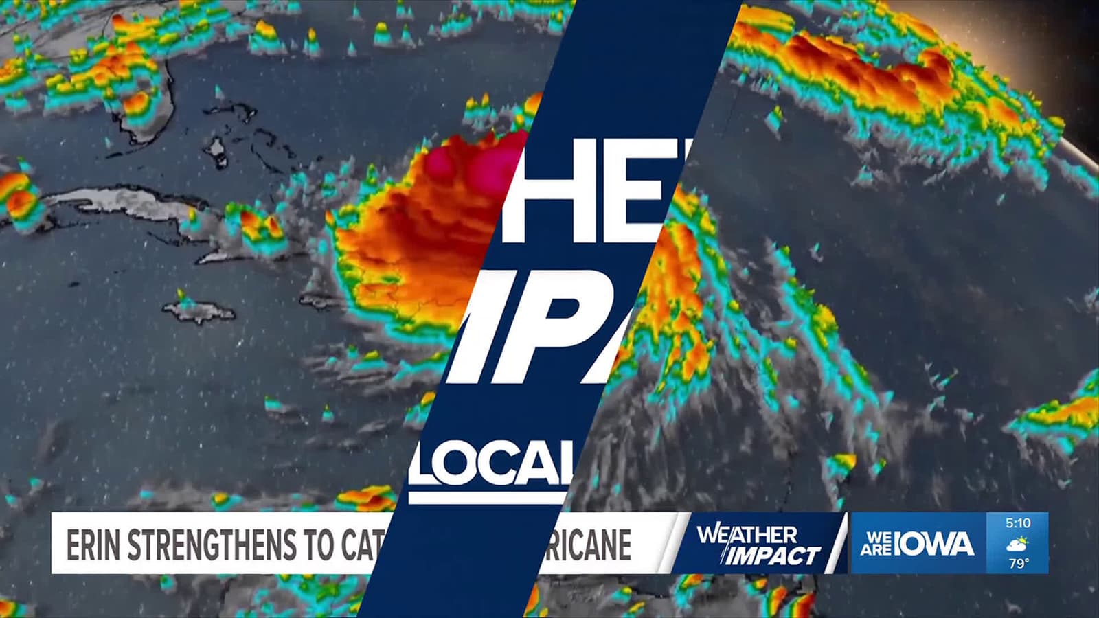 cover for Hurricane Erin strengthens back to Category 4