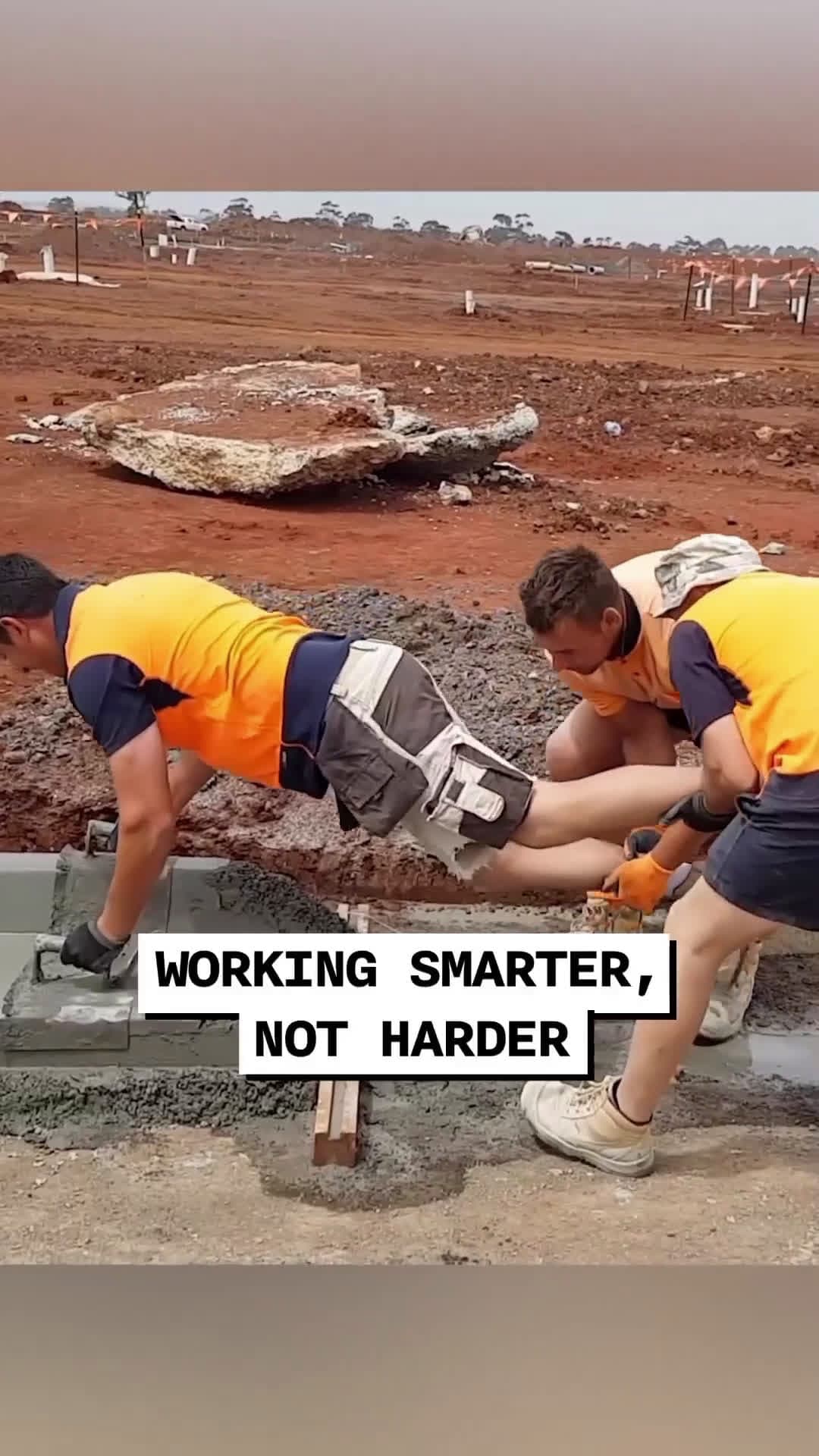 cover for #hiddenskills#Work smarter, not harder 🤣👏 #builders #funny #xyzbca #concrete #unilas
