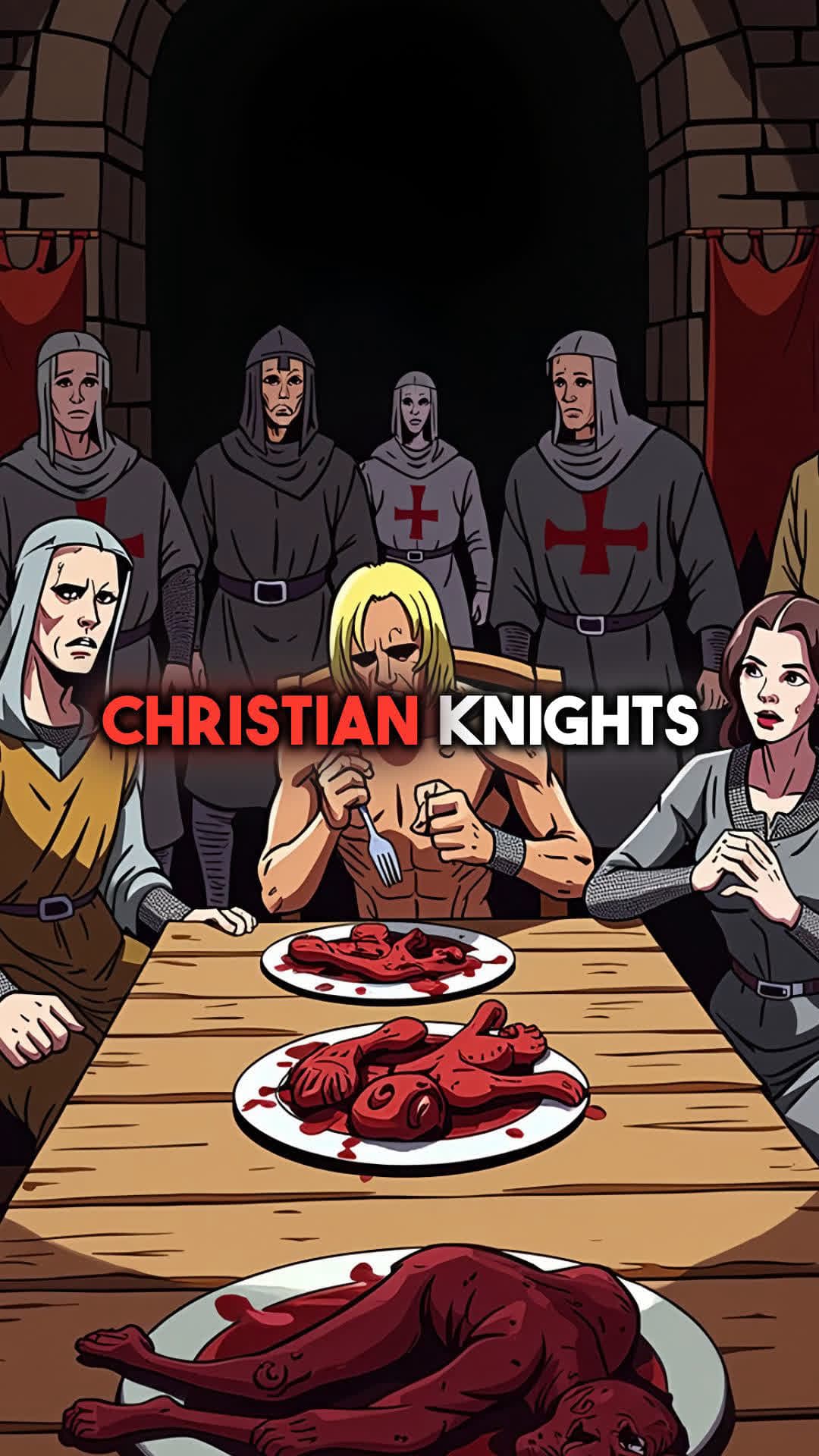 cover for 😱😰😨Crusader Knights Ate Their Enemies During Siege Holy warriors turned cannibals during siege... starvation broke them #history #crusades...