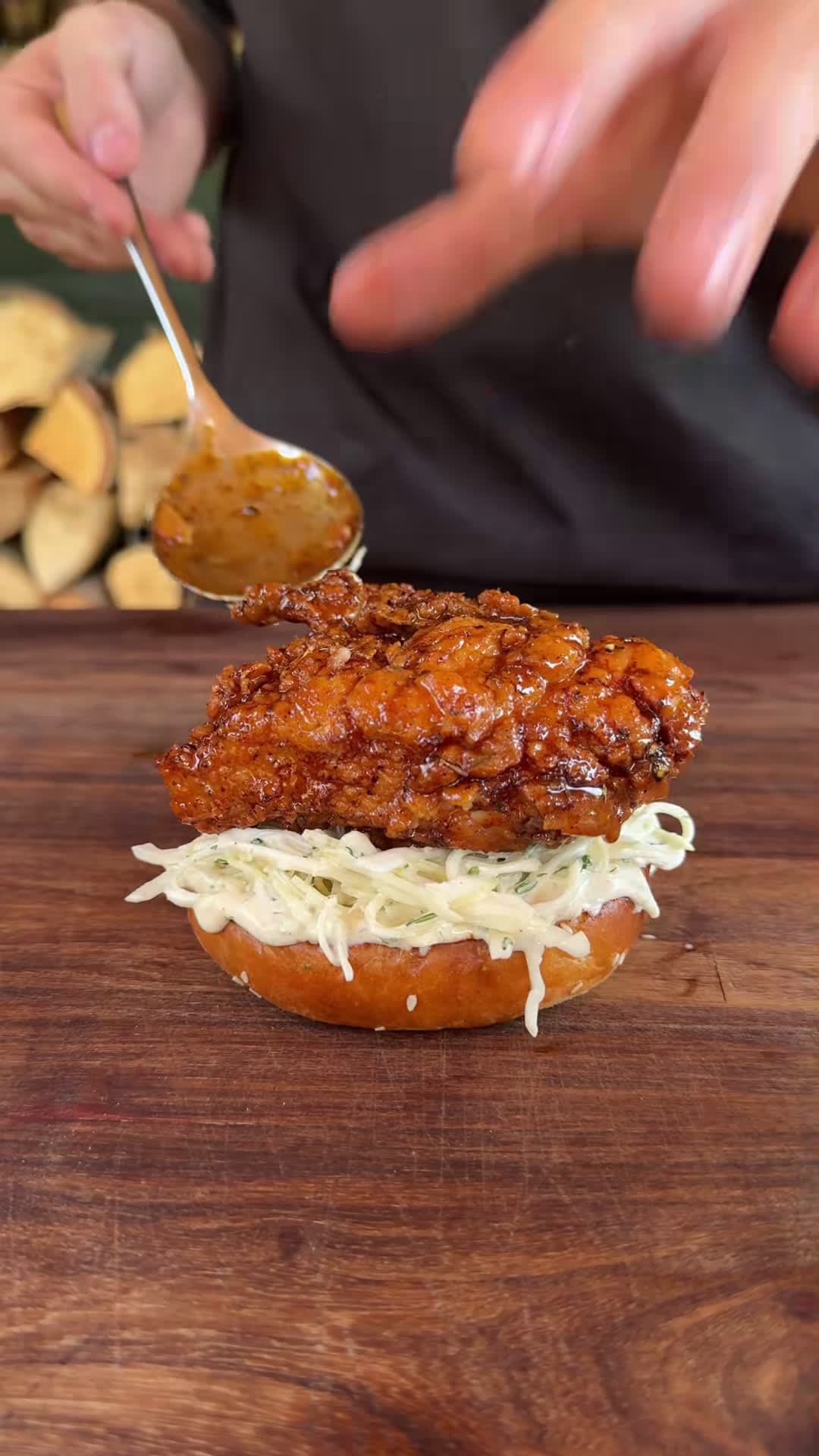 cover for Cajun Glazed Chicken Burger 🐔 #foodtiktok #burger #cajun