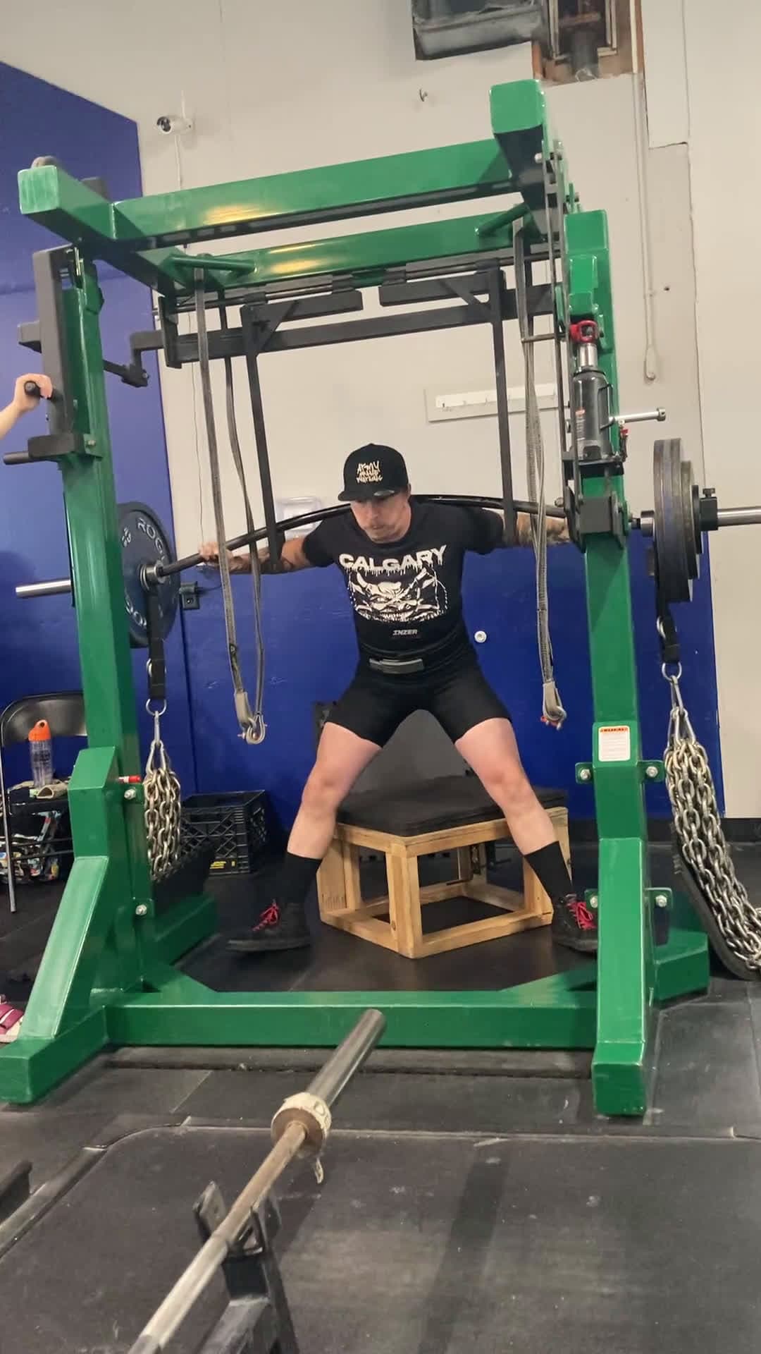 cover for Stacking boxes and chains for 385lbs+ triples! 💪 #StrengthTraining #Powerlifting #GymLife