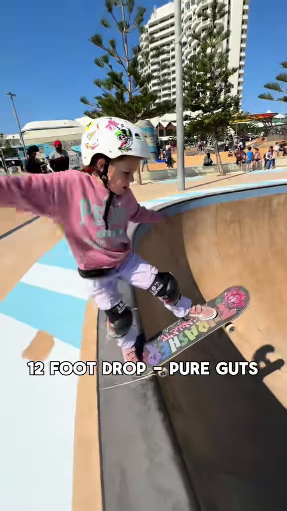 cover for Scarlett conquers a massive 12 ft bowl! 🛹🔥 Watch her fearless skate skills in action! #skatelikeagirl #skateboarding #girlpower