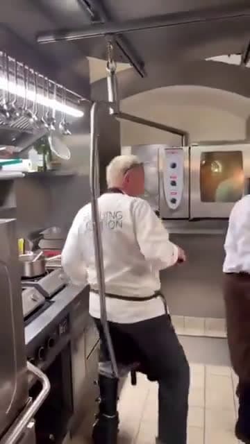 cover for Chef on wheels: watch the rolling chair steal the show in the kitchen! 🍽️🪑 #ChefLife #KitchenGadgets #CookingFun #Foodie