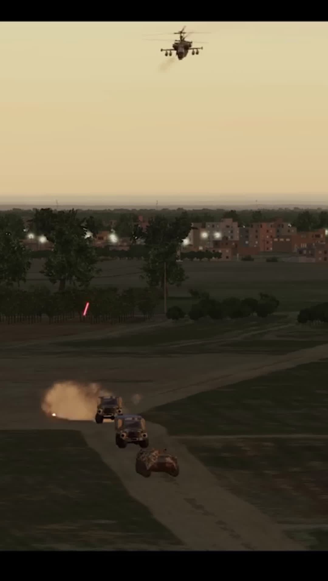 cover for Ukrainian helicopter destroys Russian convoy!