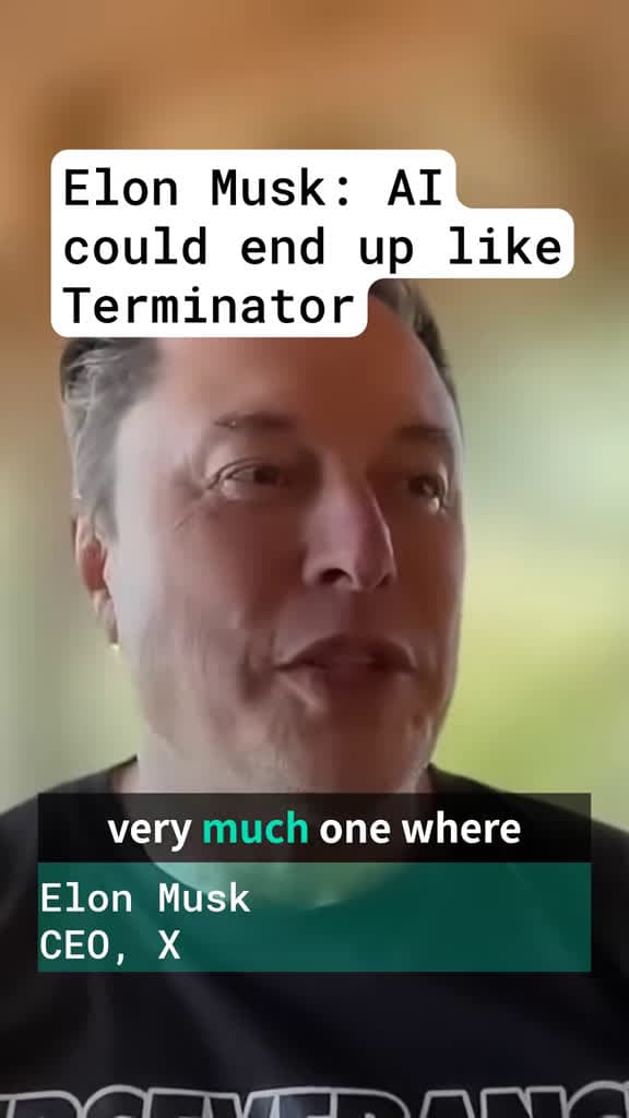 cover for Elon Musk warns AI could go terribly wrong — guard against the 10% worst-case. Are we heading for a Terminator-style future? ⚠️🤖 #AI #ElonMusk #AIFuture