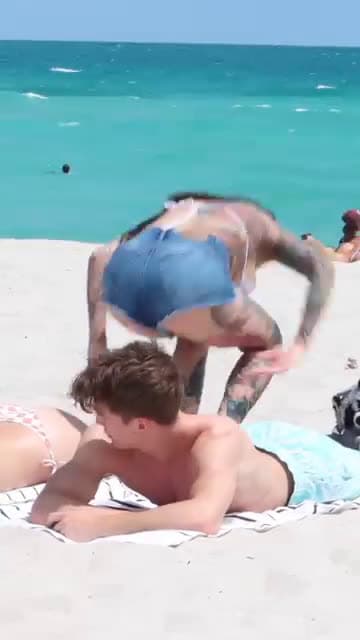 cover for A prank on people on the sea shore to see their reactions 🤣 😄 #viral#funny#foryou