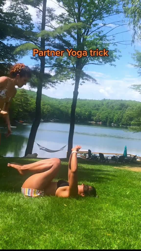 cover for Tag a friend you want to try this with! #fyp#partneryoga#yoga#summerschool#intothethickofit