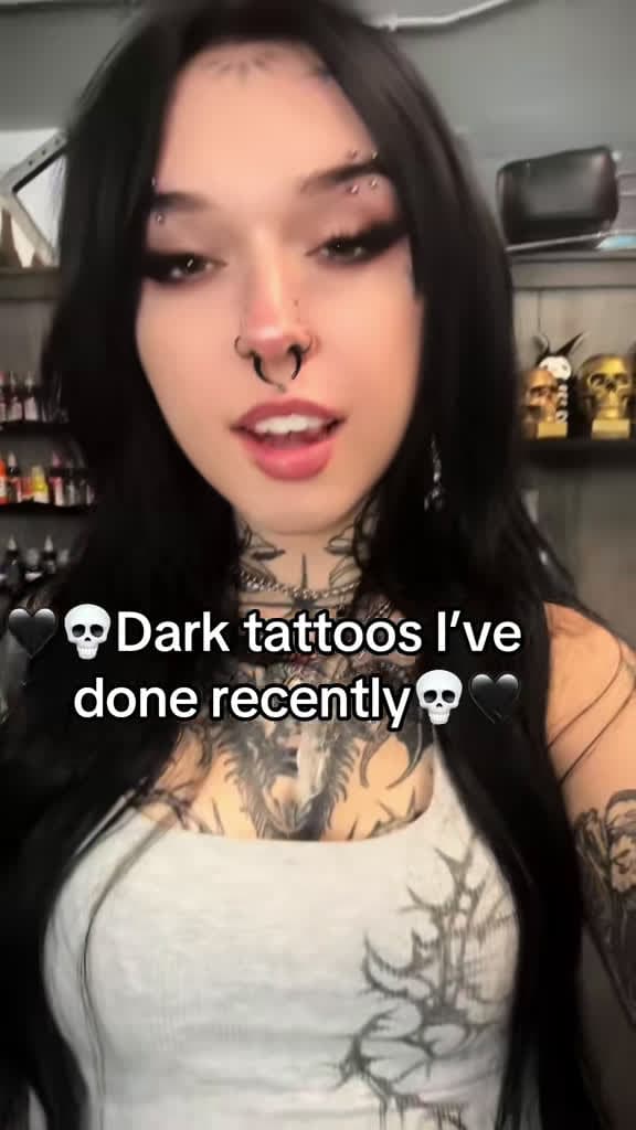 cover for Dark tattoo style goals 🖤 Got a favorite design? #tattoos #headtattoo #skulltattoo