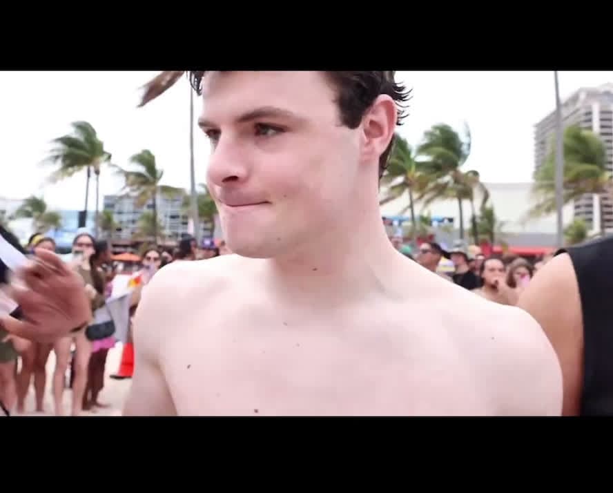 cover for They Threw On The Gloves At A College Beach Party. 🤣 #fyp #viral #explore #trending #xayso #fightcam #foryou #xyzbca #caughtoncamera
