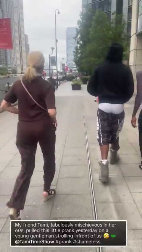 cover for Woman pranked men for sagging while they were walking. 😂😂👖