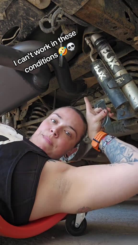 cover for This is how you know @꧁ 🍀𝓣𝓪𝓶𝓻𝓲𝓮𝓵 🍀 ꧂  kids are being raised right 👏🤣🤣 Also I cannot wrench in these conditions.. I need a new shop manager #mechanic #femalemechanic #mechanicsoftiktok  created by DV with DV’s original sound