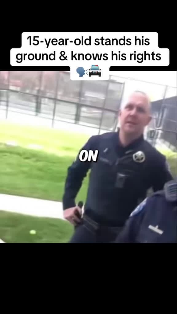 cover for 15-year-old stands firm knowing his rights 🗣✊ #KnowYourRights #CopWatch #StandYourGround