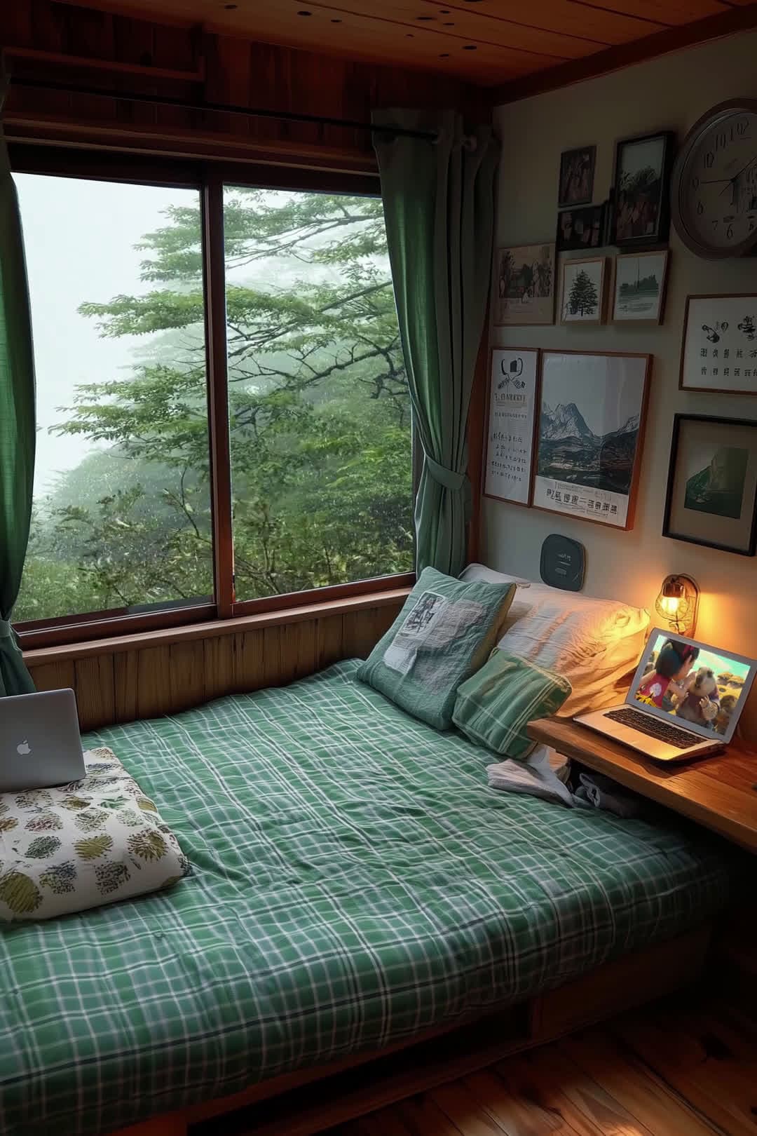 cover for AI-generated: On a rainy day with no one bothering you, how long could you stay in this little nest? What would you most want to do? #DreamHome #HealingScenery #ai