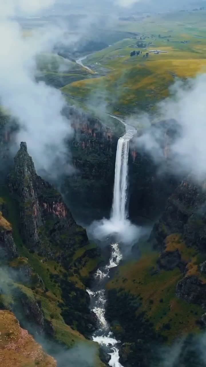 cover for Experience the breathtaking Maletsunyane Falls in Lesotho 🌊 #NatureWonder #Lesotho #WaterfallMagic