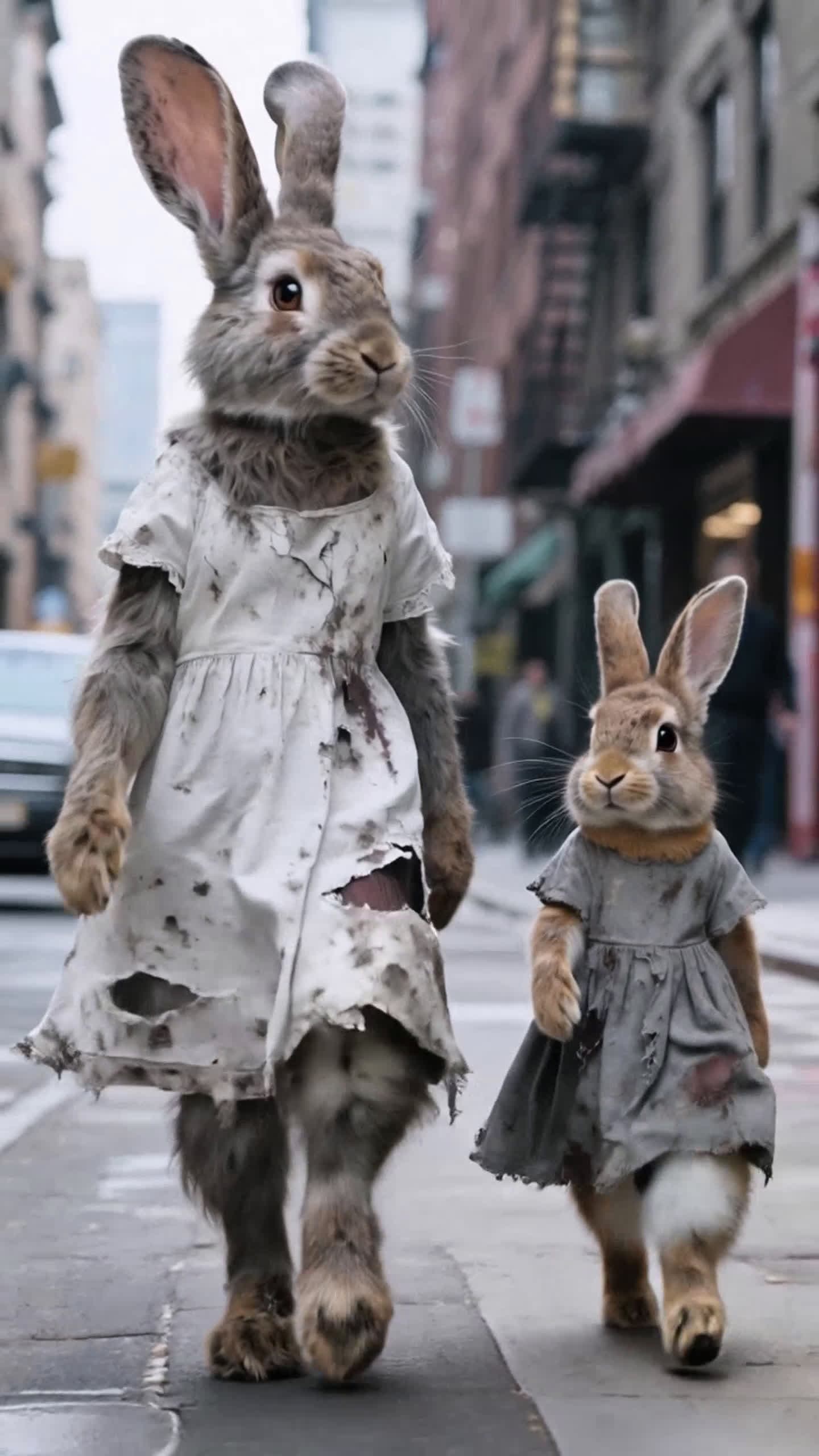 cover for AI-generated. The rabbit works to treat its father's illness 🐰👨 #ai #rabbit #drama 