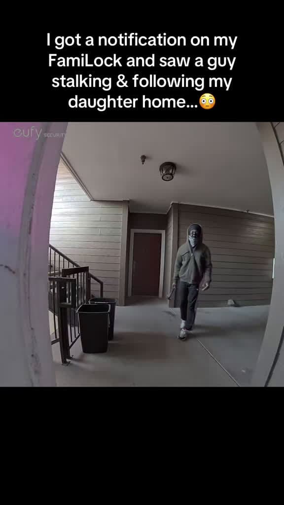 cover for She made it inside just in time... you won’t believe what happened next 😳🚪 #caughtoncam #homesecurity #scary #videodoorbell