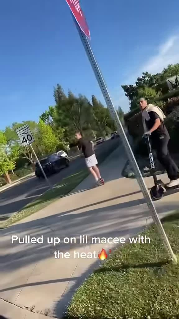 cover for Caught Lil Maceee on a scooter and he freestyles for us