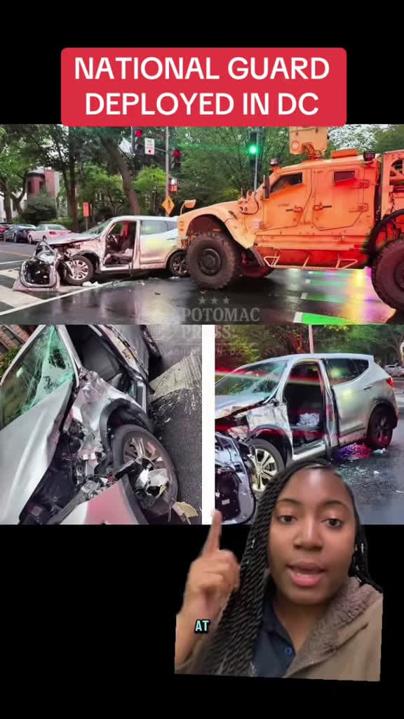 cover for When help turns into harm: National Guard vehicle crashes in D.C., sparking safety concerns. 🚓 #WashingtonDC #NationalGuard #SafetyFirst