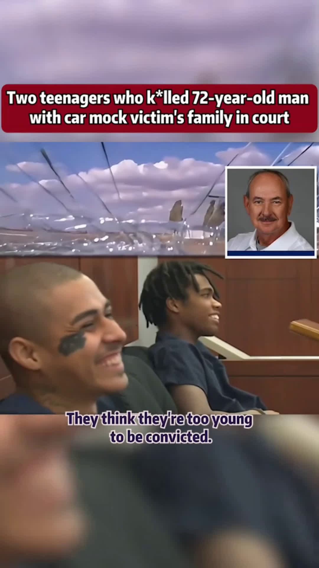 cover for Two teenagers who killed a 72 year old man with a car mock victim's family in court #TrueCrime   #crime  #scoopz  #fyp  #truecrimestories  #police  #policeofficer  #foryou 
