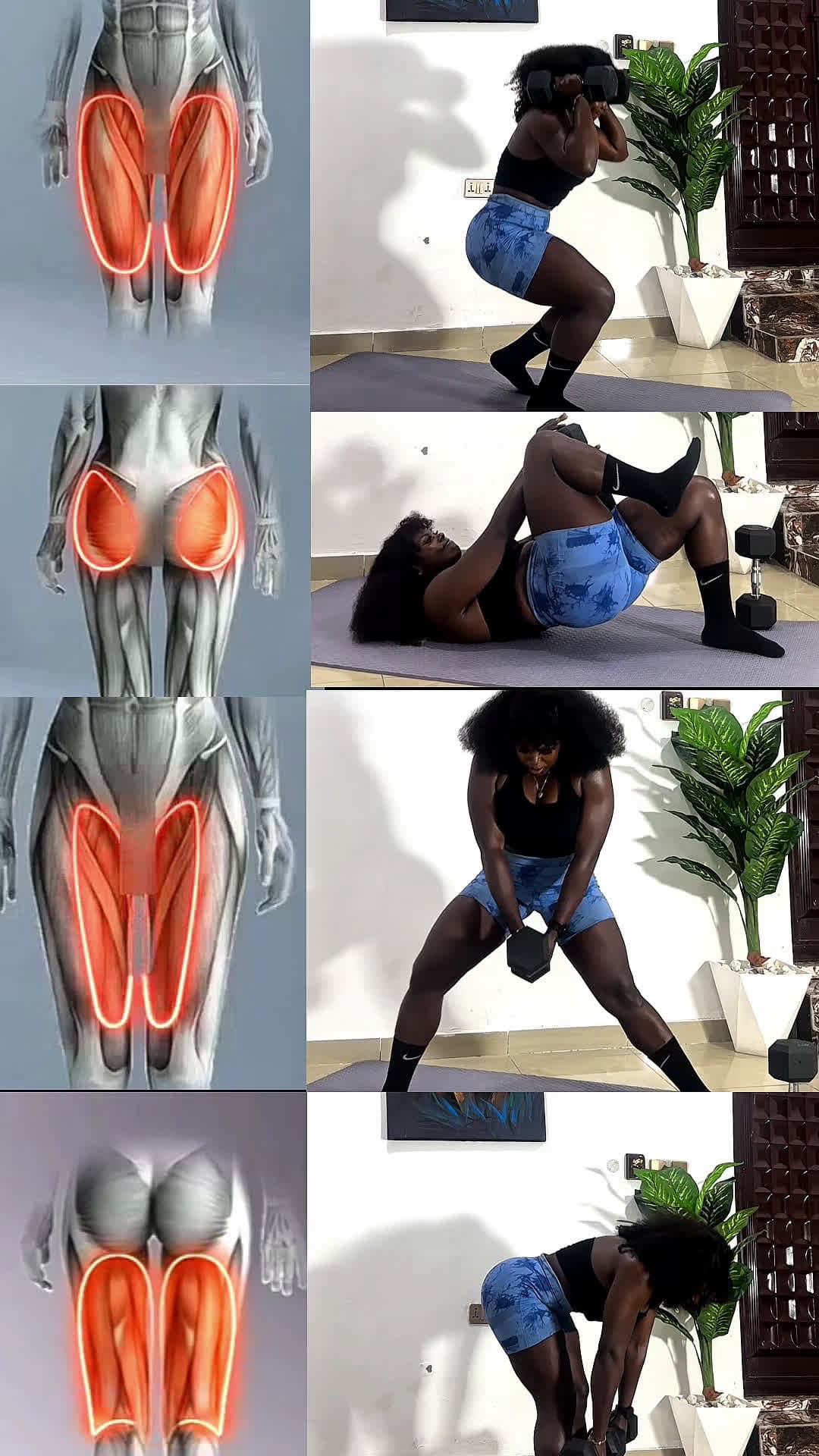cover for 🔥LOWER BODY WORKOUT🔥No gym? No problem. All you need is a dumbbell, kettlebell, or any weight at home.Do 3–4 sets of 8–10 reps. As you get stronger, increase the reps or weight and this is called progressive overload. Train smart, stay consistent, and build strength anywhere. Save & share with someone who needs this.💪.     #noexcuses #trainanywhere #homeworkout #strengthtraining #fitnessmotivation #gymgirl