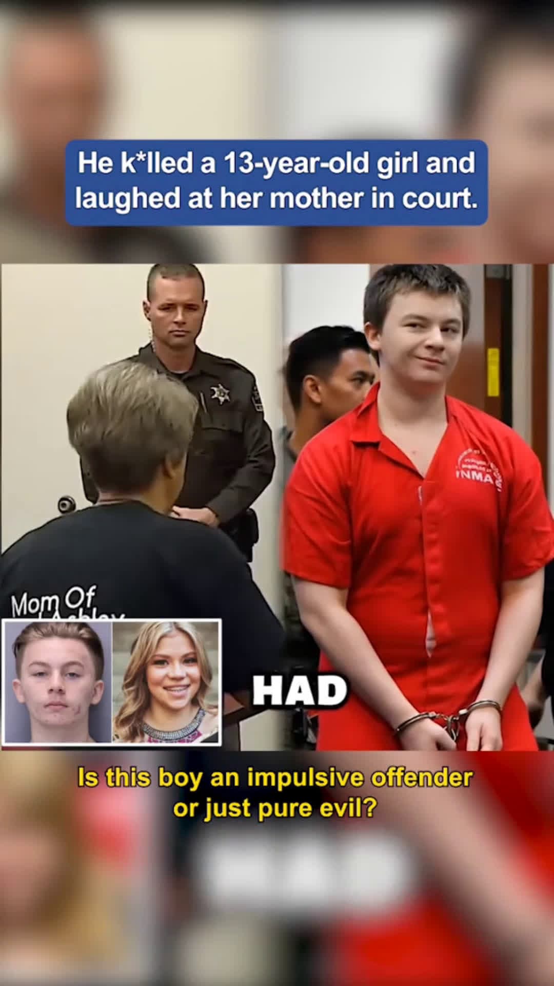 cover for He killed a 13 year old girl and laughed at her mother in court #TrueCrime  #crime  #scoopz  #fyp  #truecrimestories  #police  #policeofficer  #foryou 