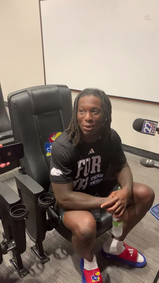 cover for Kansas football WR Doug Emilien discusses his leadership development, more in fall camp